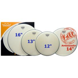 Remo Ambassador Coated Pro Pack - Rock (12" 13" 16") Plus Free 14" Snare Head