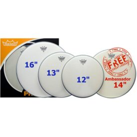 Remo Emperor Coated Pro Pack - Rock (12" 13" 16") Plus Free 14" Ambassador Snare Head
