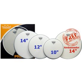 Remo Emperor Coated Pro Pack - Fusion (10" 12" 14") Plus Free 14" Ambassador Snare Head