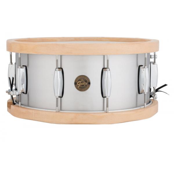 Gretsch S1-6514A-WH 14 x 6.5 Snare Drum SEAMLESS ALUMINIUM SHELL WOOD HOOPS 10-LUG