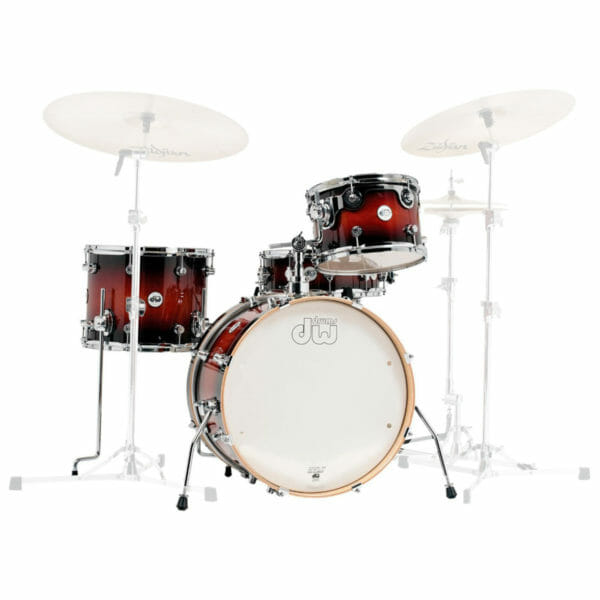 DW Design Series Frequent Flyer, 12:14:20:14SD Shell Pack, Gloss Lacquer, Tobacco Burst - 800234 DW Design Series Frequent Flyer, 12"/14"/20"/14"SD Shell Pack, Gloss Lacquer, Tobacco Burst