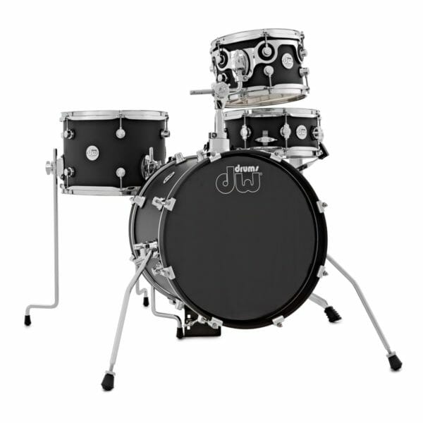 DW Design Series Mini-Pro, 10:13:16:13SD Shell Pack, Matte Lacquer, Black Satin - 800212 DW Design Series Frequent Flyer, 12"/14"/20"/14"SD Shell Pack, Matte Lacquer, Black Satin