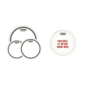 EVANS EC2S CLEAR FUSION PACK (10", 12", 14") WITH 14" HD DRY SNARE BATTER