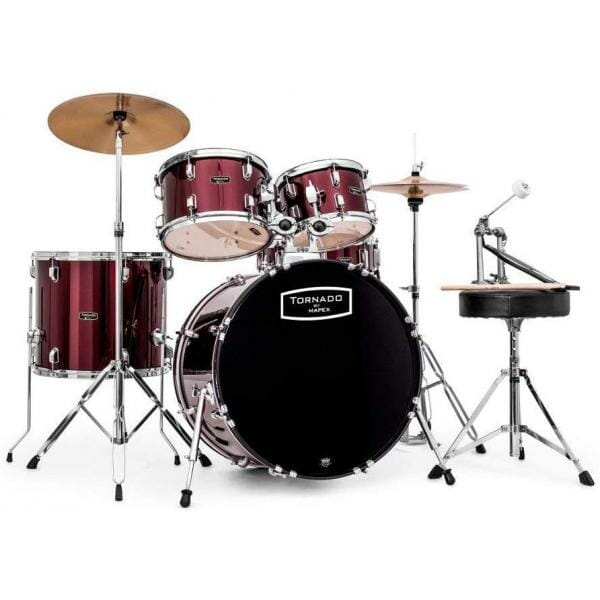 Mapex Tornado Starter Drum Kit - 18" COMPACT - Burgundy With Cymbals