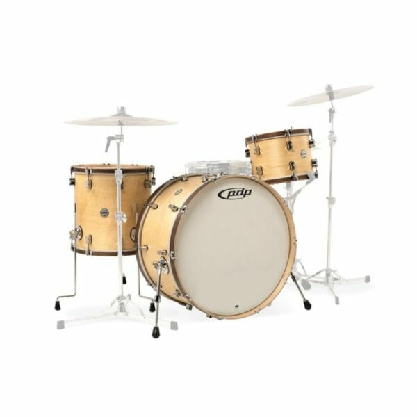 PDP 24" 3 Piece Concept Classic Wood Hoop Shell Set Natural w/Walnut Hoops