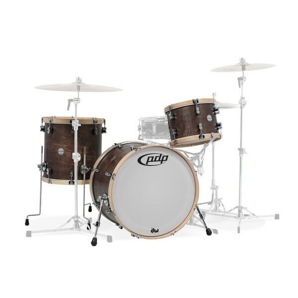 PDP 18" 3 Piece Concept Classic Wood Hoop Shell Set Walnut w/Natural Hoops