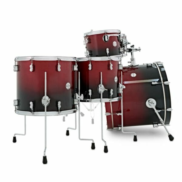 PDP 22" 7 Piece Concept Maple Shell Set Red to Black Sparkle Fade