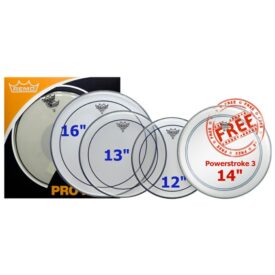 Remo Pinstripe Clear Pro Pack - Rock (12" 13" 16") Plus 14" Powerstroke 3 Snare Head
