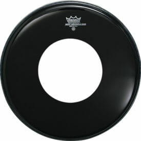 Remo Ebony Ambassador 24" Bass Drum Head with Hole