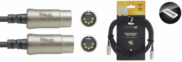 Stagg N Series Midi Cable, Din/Din (M/M), 5 M (16')