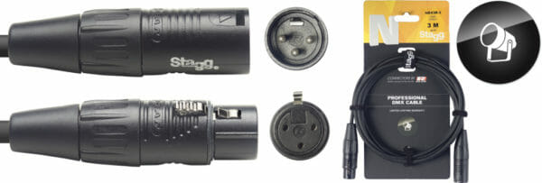 Stagg Dmx Cable, Xlr/Xlr (M/F) (3 Pins), 3 M (10'), N-Series Stagg Dmx Cable, Xlr/Xlr (M/F) (3 Pins), 3 M (10'), N-Series