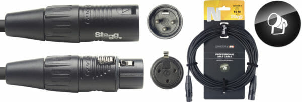 Stagg Dmx Cable, Xlr/Xlr (M/F) (3 Pins), 10 M (33'), N-Series