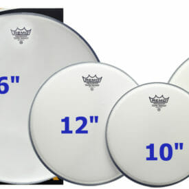 Remo Emperor Coated Rock Fusion Pack 10" 12" 16" + Free 14" Snare Head