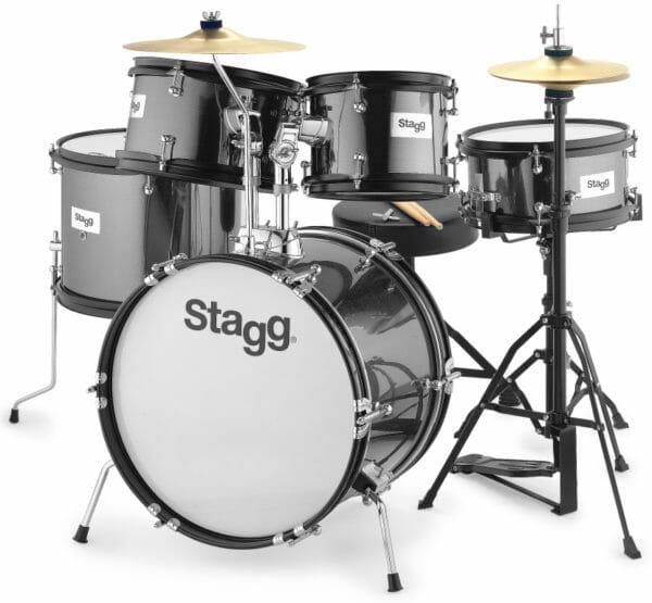 Stagg 5-Piece Junior Drum Set With Hardware - Black