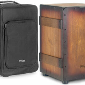 Stagg Standard-Sized Crate Cajon With Sunburst Brown Finish