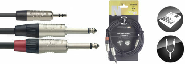 Stagg U Cable, Mini Jack/Jack (M/M), 3 M (10'), N-Series