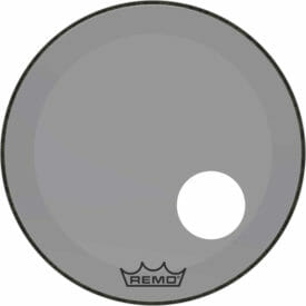 Remo 22" Powerstroke 3 Colortone Bass Drumhead - Smoke with 5" Offset Hole