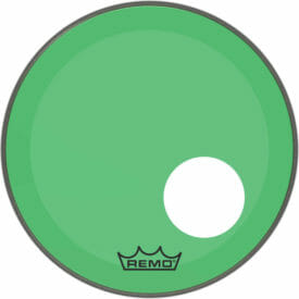 Remo 18" Powerstroke 3 Colortone Bass Drumhead - Green with 5" Offset Hole