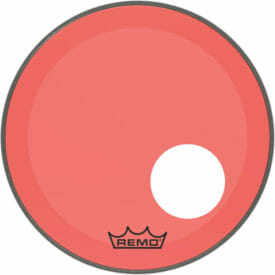 Remo 18" Powerstroke 3 Colortone Bass Drumhead - Red with 5" Offset Hole