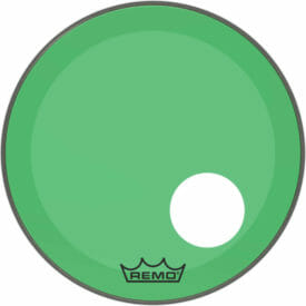 Remo 20" Powerstroke 3 Colortone Bass Drumhead - Green with 5" Offset Hole
