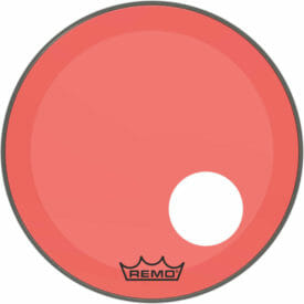 Remo 20" Powerstroke 3 Colortone Bass Drumhead - Red with 5" Offset Hole