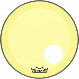 Remo 20" Powerstroke 3 Colortone Bass Drumhead - Yellow with 5" Offset Hole