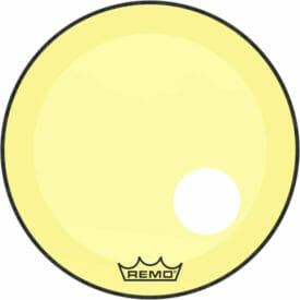 Remo 22" Powerstroke 3 Colortone Bass Drumhead - Yellow with 5" Offset Hole