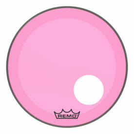 Remo 20" Powerstroke 3 Colortone Bass Drumhead - Pink with 5" Offset Hole