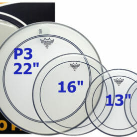 Remo 12,13,16,22" Pinstripe Clear Propack Plus 14" Ambassador Snare Head