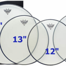 Remo Ambassador Clear Rock Pro Pack 12" 13" 16" + Free 14" Snare Head