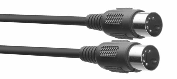 Stagg Midi Cable, Din/Din (M/M), 2 M (6'), Plastic Connectors