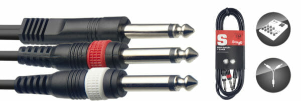 Stagg Y Cable, Jack/Jack (M/M), 3 M (10')