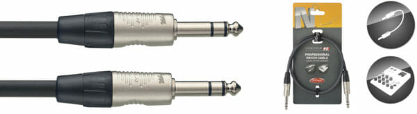 Stagg N-Series Patch Cable - Stereo Phone Plug / Stereo Phone Plug