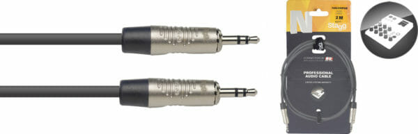 Stagg N Series Audio Cable, Mini Jack/Mini Jack (M/M), Stereo, 2 M (6')