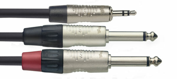 Stagg N Series Y-Cable, Mini Jack/Jack (M/M), Stereo/Mono, 1 M (3')