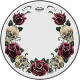 Remo 14″ Ambassador X Skyndeep Rock and Rose Drum Head Drum Head