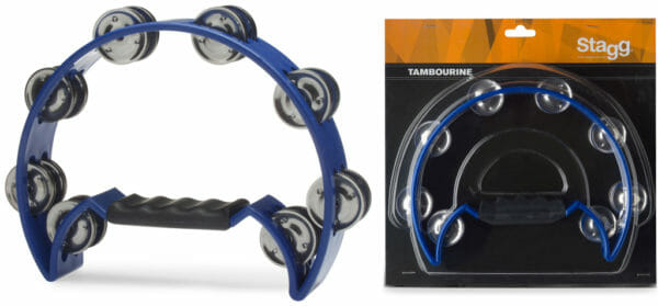 Stagg Cutaway Plastic Tambourine With 16 Jingles - Blue