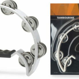 Stagg Cutaway Plastic Tambourine With 16 Jingles - White