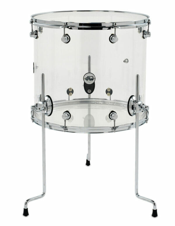DW Design Series 18" x 16" Floor Tom, Seamless Acrylic, Clear