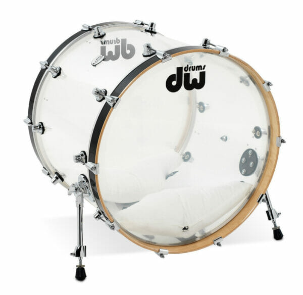 DW Design Series 22" x 18" Bass Drum, Seamless Acrylic, Clear