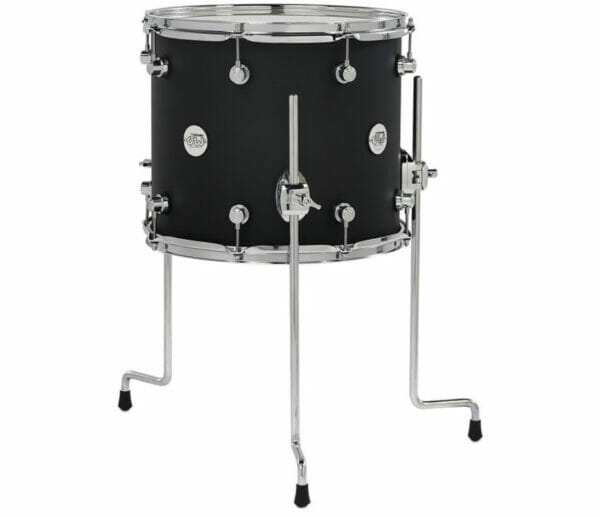 DW Design Series 14" x 12" Floor Tom, Matte Lacquer, Black Satin