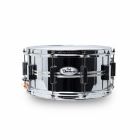 Pearl DuoLuxe Chrome-over-Brass 14"x6.5" Snare Drum with twin Nicotine White Marine Pearl Inlays