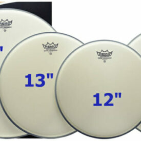 Remo Ambassador Coated Rock Pro Pack 12" 13" 16" + Free 14" Snare Head