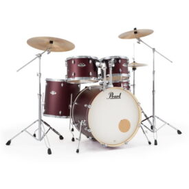 Pearl Export 22" Rock Fusion 5 Piece Drum Kit w/Sabian PX Cymbals - Satin Scarlet