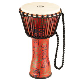 Meinl Percussion 10" Rope Tuned Travel Series Djembes, Goat Skin Head (Patented), Pharao's Script