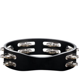 Meinl Percussion 8" Compact Wood Tambourine, Black, Stainless Steel Jingles - Image 3