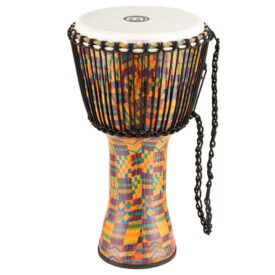 Meinl Percussion 12" Rope Tuned Travel Series Djembes, Synthetic Head (Patented), Kenyan Quilt
