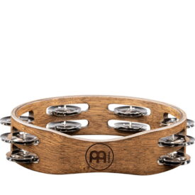 Meinl Percussion 8" Compact Wood Tambourine, Walnut Brown, Stainless Steel jingles - Image 3