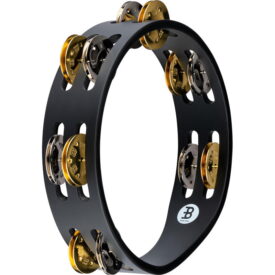 Meinl Percussion 8" Compact Wood Tambourine, Black, Mixed Jingles