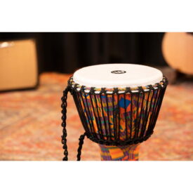 Meinl Percussion 10" Rope Tuned Travel Series Djembes, Goat Skin Head (Patented), Kenyan Quilt - Image 3